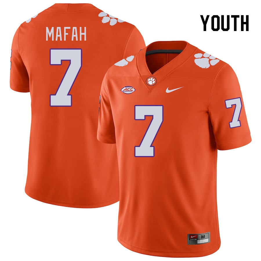 Youth Clemson Tigers Phil Mafah #7 College Orange NCAA Authentic Football Stitched Jersey 23TU30VZ